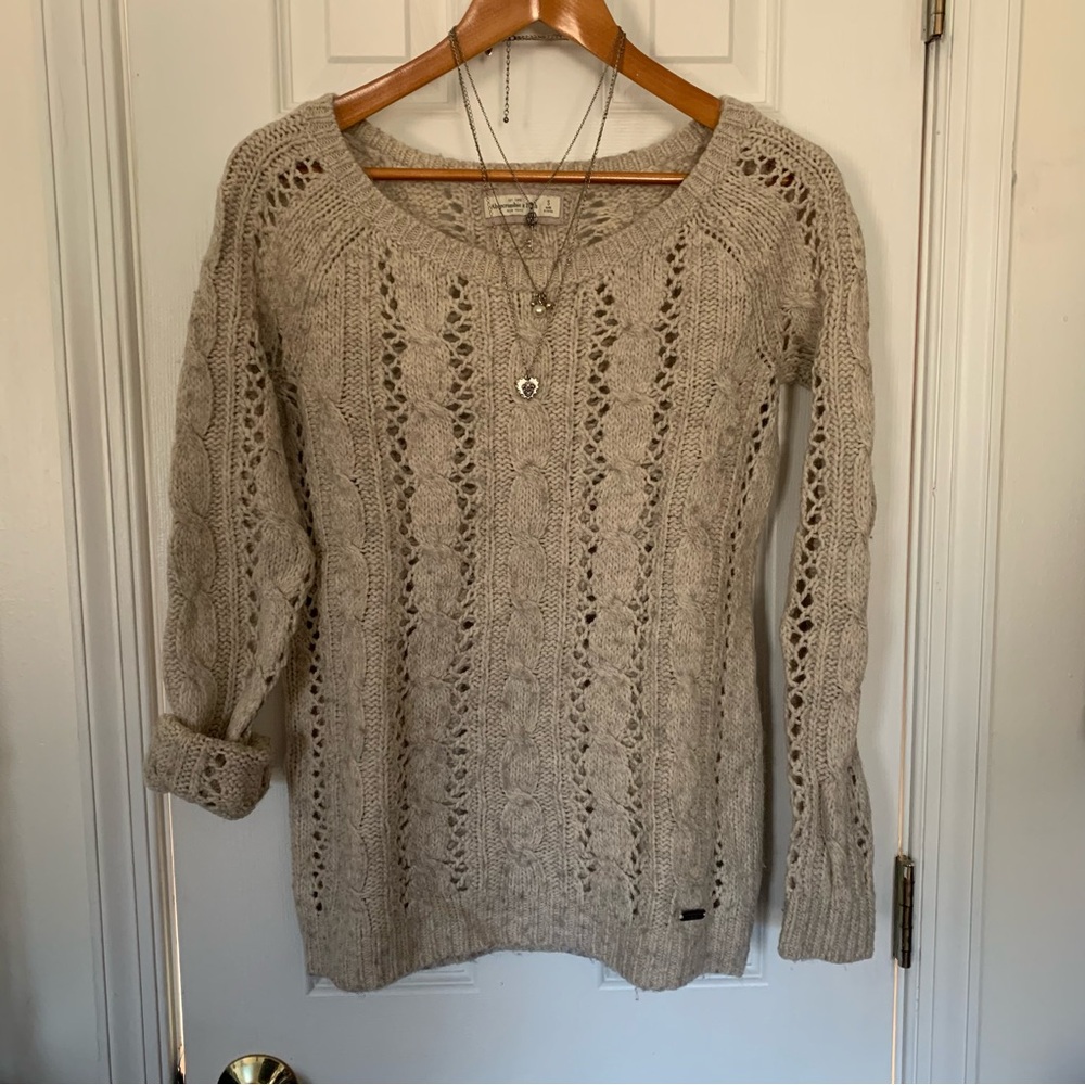 Y2K A&F Speckled Open Knit Pullover Sweater